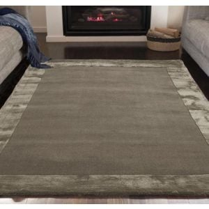 Ascot Taupe Bordered Wool Rug by Asiatic