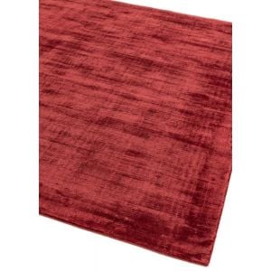 Blade Plain Rugs in Berry Red - Silky Viscose Pile
