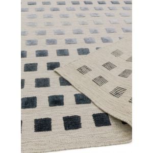 Theo Silvery Squares Geometric Wool Rug by Asiatic