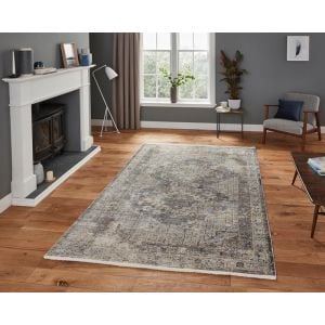 Think Rugs Athena 18739 Antique Distressed Look Rug, Grey, 160 x 220 Cm