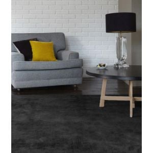 Blade Plain Viscose Rugs Charcoal Black by Asiatic