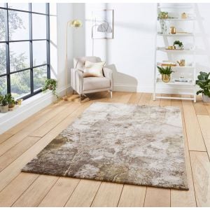 Think Rugs Florence 50032 Beige Gold Abstract Rug