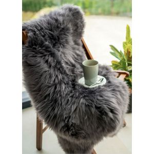 Fluffy Sheepskin Rug in Charcoal/Grey