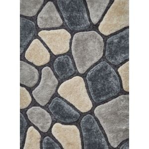 Noble House NH 5858 Grey/Blue Shaggy Rugs By Think Rugs