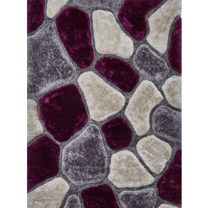 Noble House NH-5858 Rugs in Grey/Purple, 120 x 170 cm