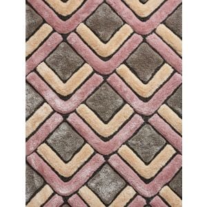 Think Noble House Rugs, NH1899 Grey/Rose Shaggy Rug