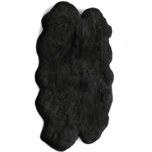 Origins Black Genuine Sheepskin Fur Rug