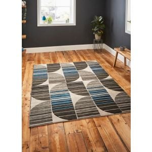 Buy Pembroke Rugs HB33 in Grey and Blue - Think Rugs