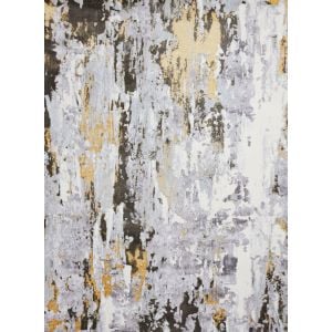 Think Rugs Apollo Grey/Gold Distressed Rug GR580