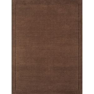 York Chocolate Brown Plain Wool Rug by Asiatic