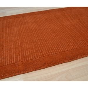 York Plain Terracotta Rugs | Pure Woollen Pile