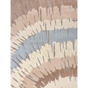 Zest Woodgrain Abstract Rug in Natural Beige