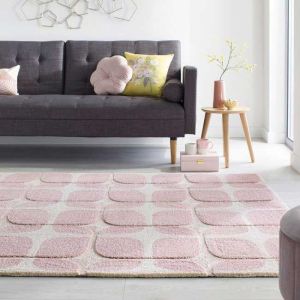 Zest Mesh Blush Pink Geometric Rug by Flair