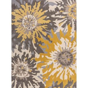 Zest Soft Floral Rug in Grey Ochre by Flair